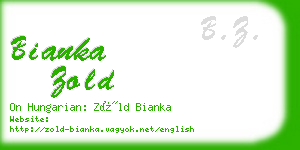 bianka zold business card